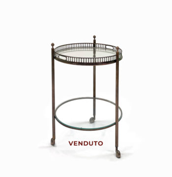 Carrello portavivande da salotto ottone e vetro