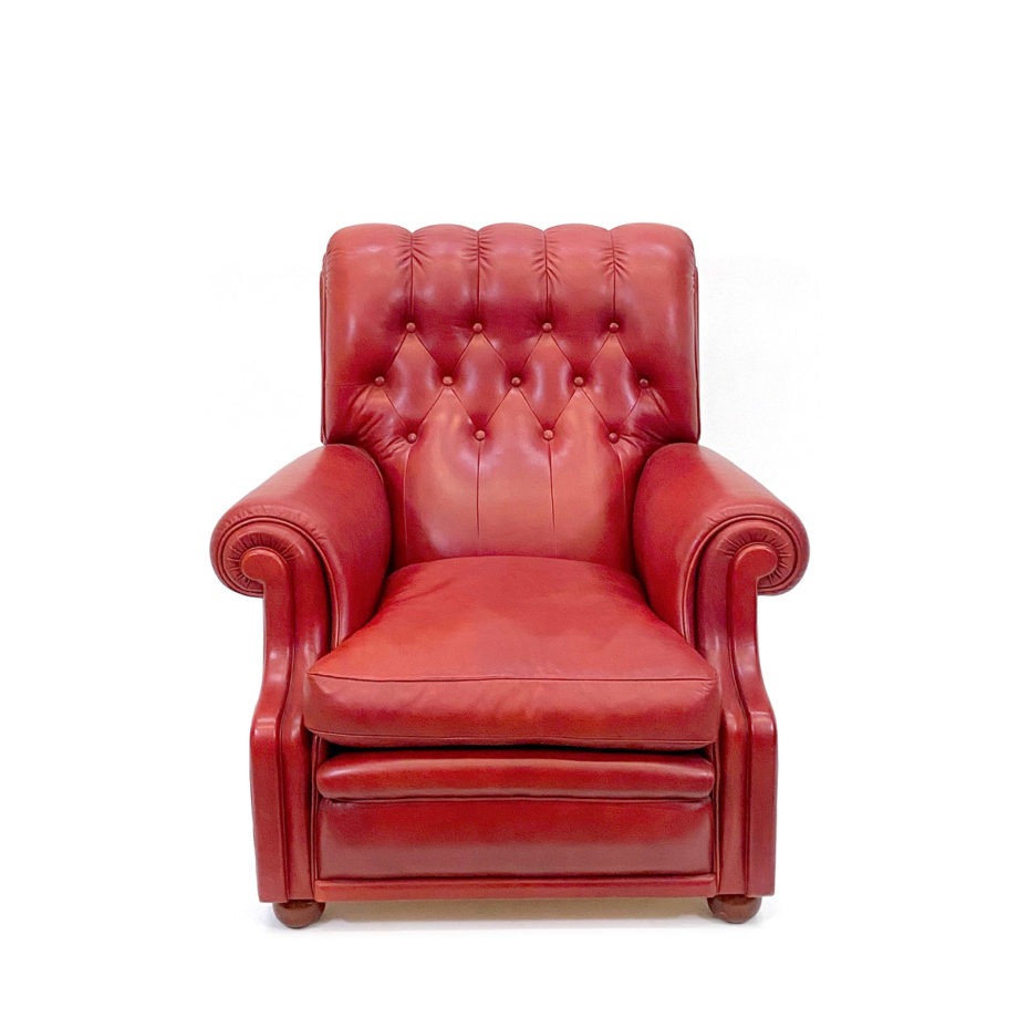 Poltrona in pelle colore rosso Vintage
