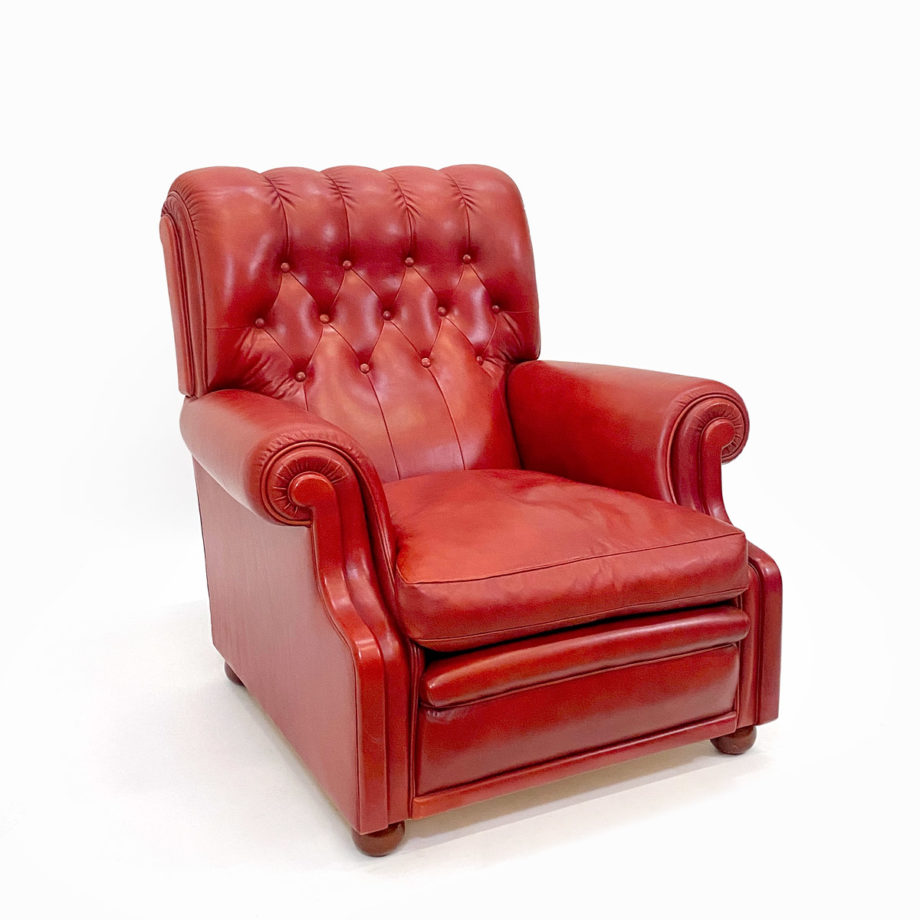 Poltrona in pelle colore rosso Vintage