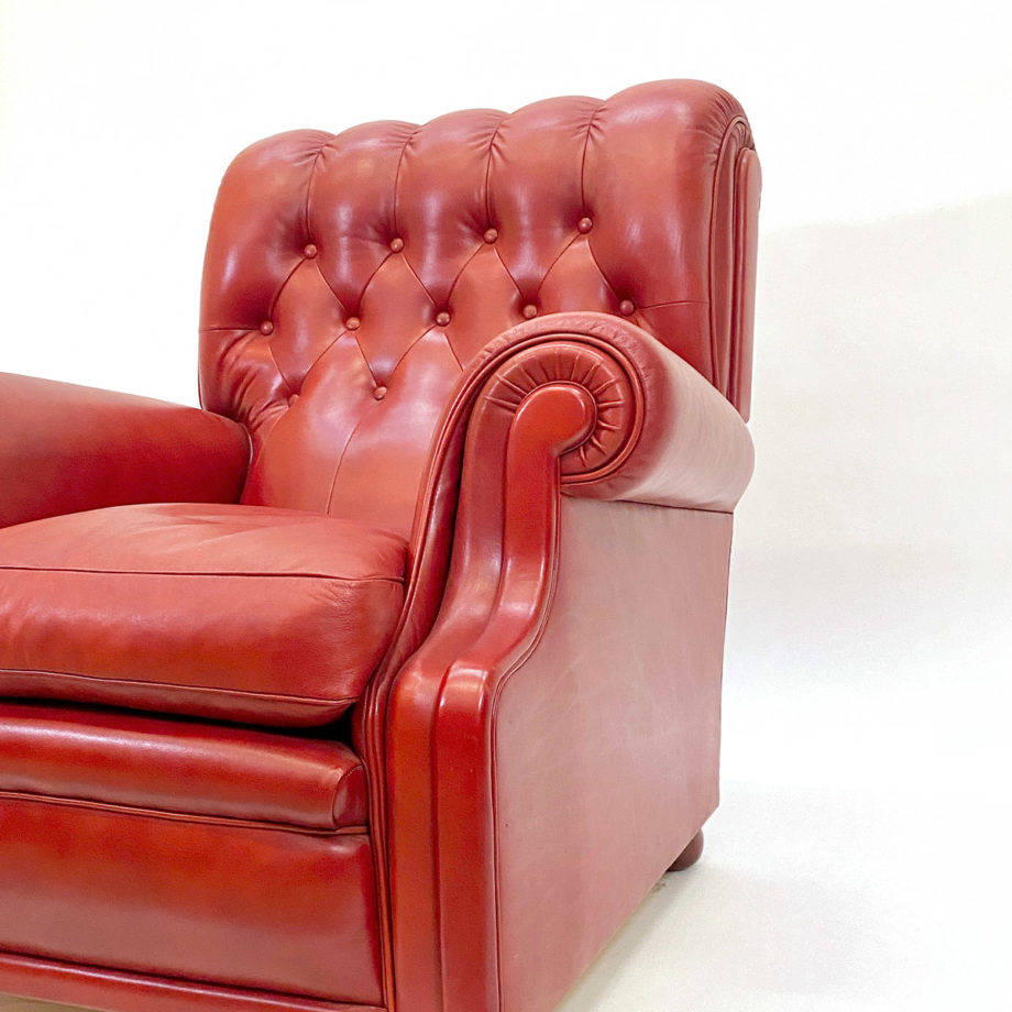 Poltrona in pelle colore rosso Vintage