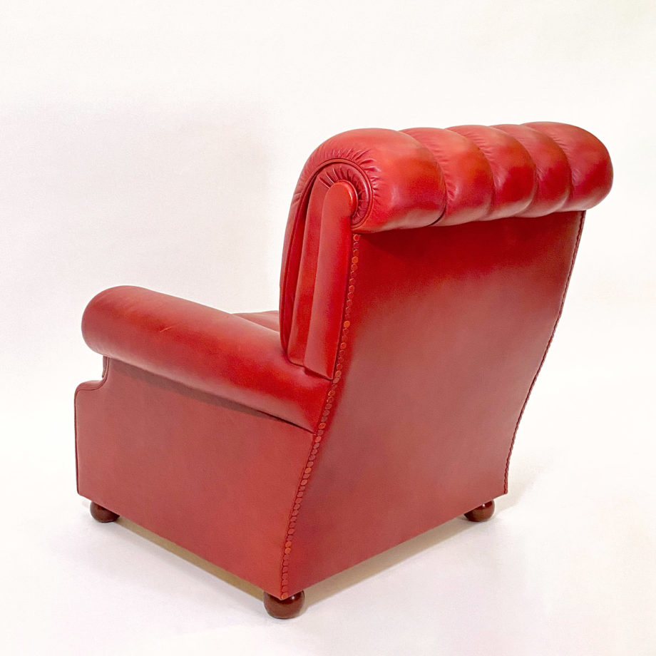 Poltrona in pelle colore rosso Vintage