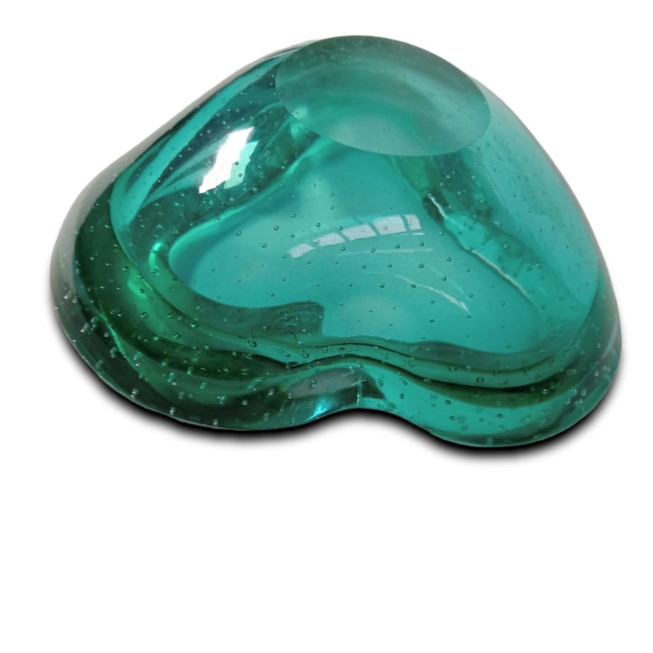 Posacenere Murano a bolle verde vintage anni '60 '70