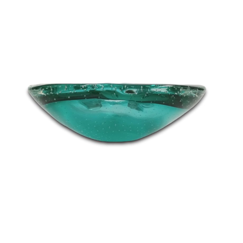 Posacenere Murano a bolle verde vintage anni '60 '70