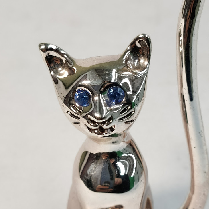 Officina68-Porta anelli a forma di gatto in metallo