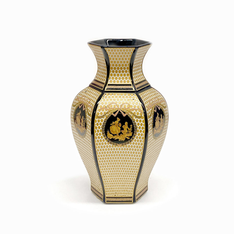 vaso esagonale stile Limoges decor exclusiv