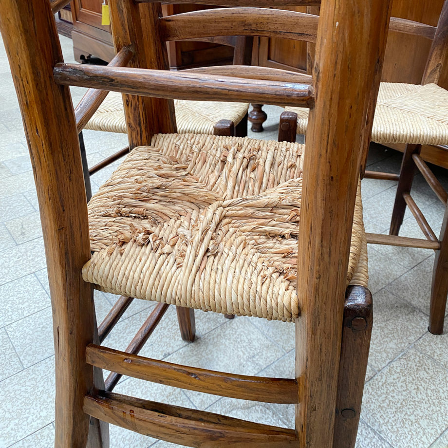 antique wood kitchen seagrass seat vintage