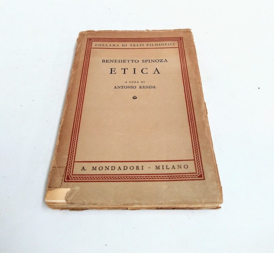 Libro Etica Benedetto Spinoza A. Mondadori Milano 1939