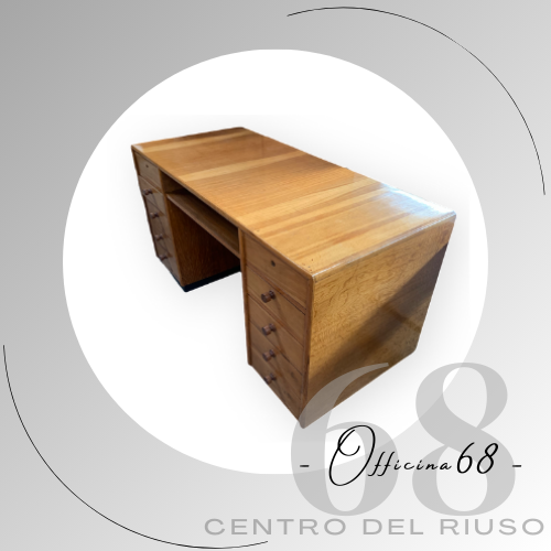 Officina68 Scrivania con cassetti e ripiano in legno