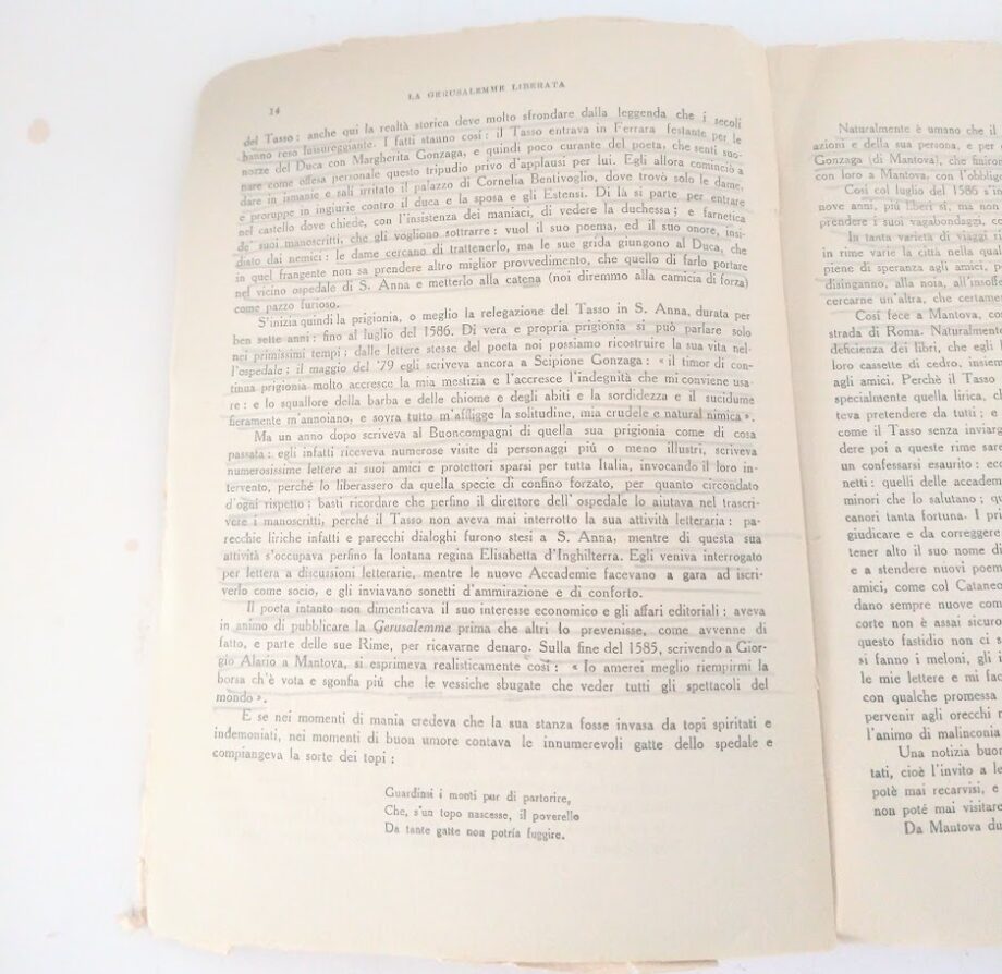 Libro "La Gerusalemme Liberata" T. Tasso