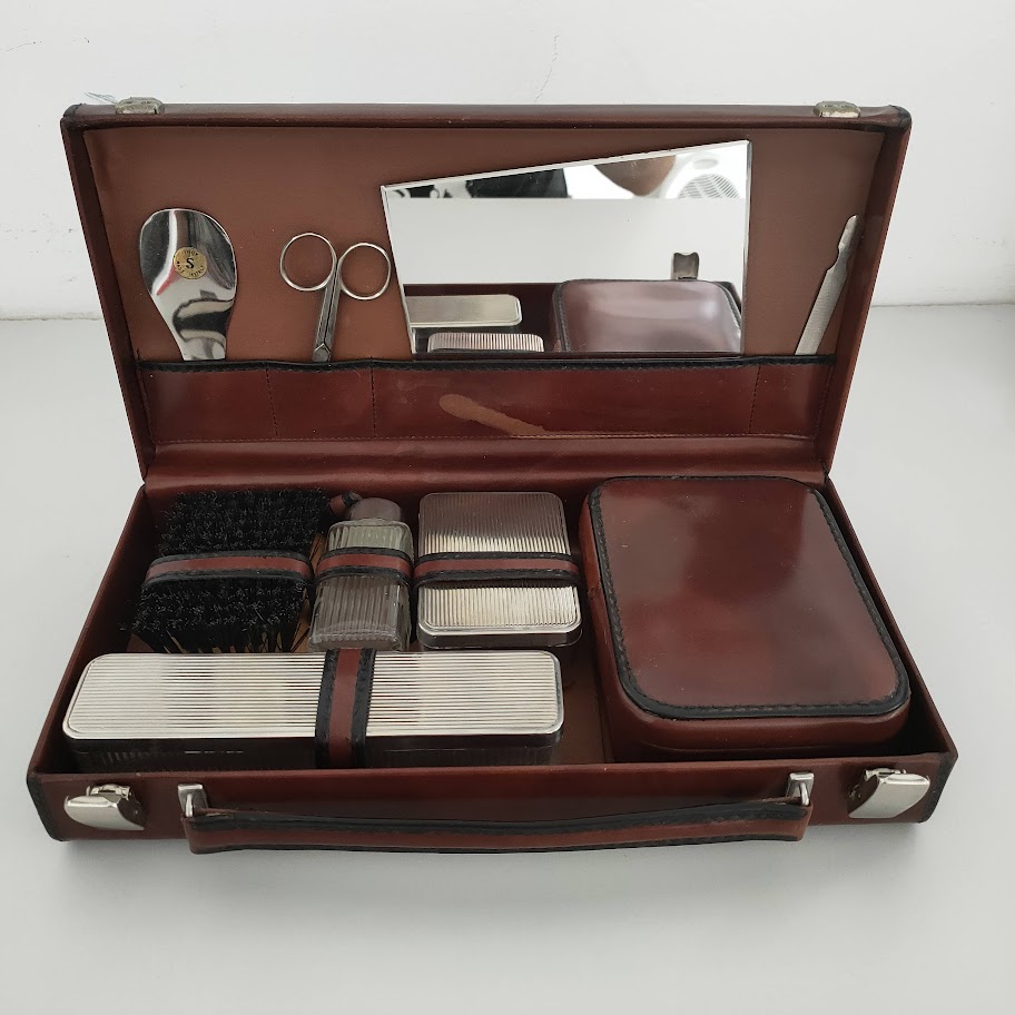 Officina68 Beauty Case da Viaggio per Uomo Anni '40 in Pelle