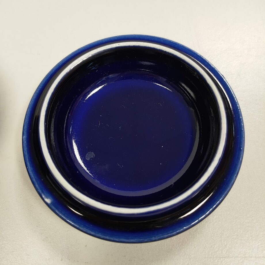 Peint  A La Main T. Limoge Scatolina in Fine Porcellana di Colore Blu Cobalto