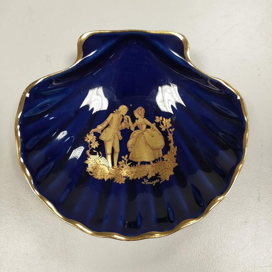 Piattino Vintage a Forma di Conchiglia in Porcellana Limoges France