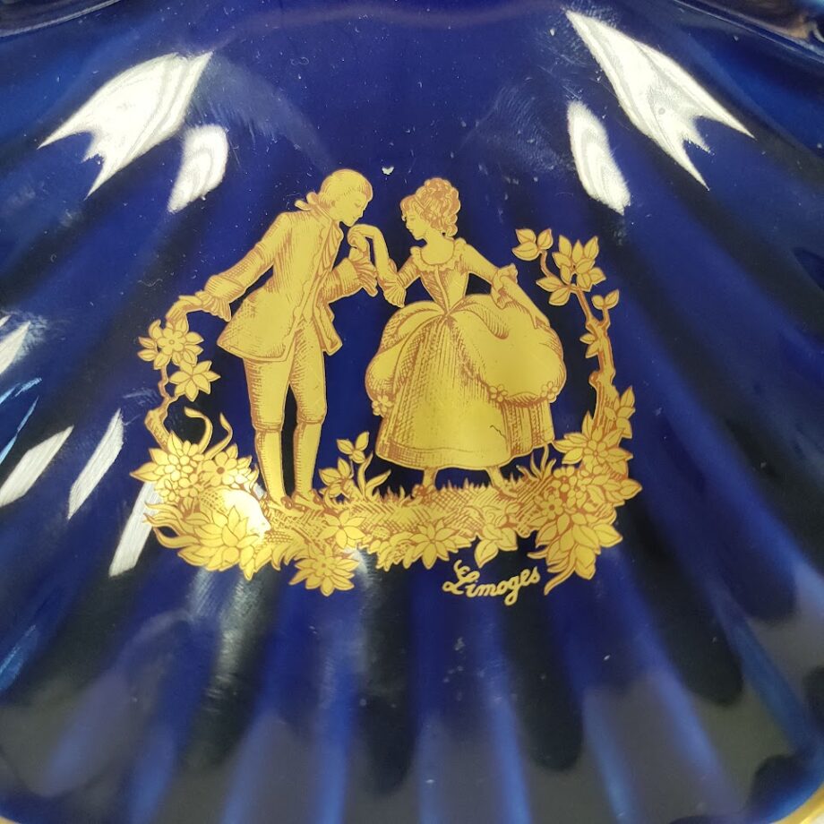 Piattino Vintage a Forma di Conchiglia in Porcellana Limoges France