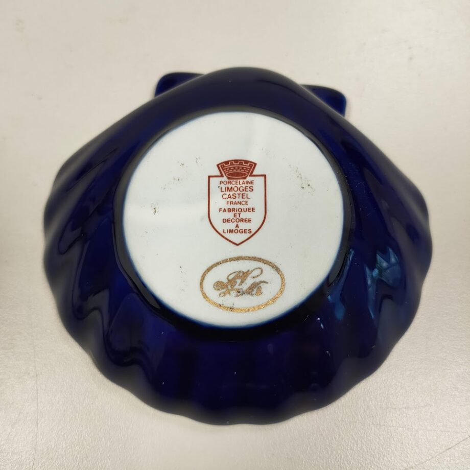 Piattino Vintage a Forma di Conchiglia in Porcellana Limoges France