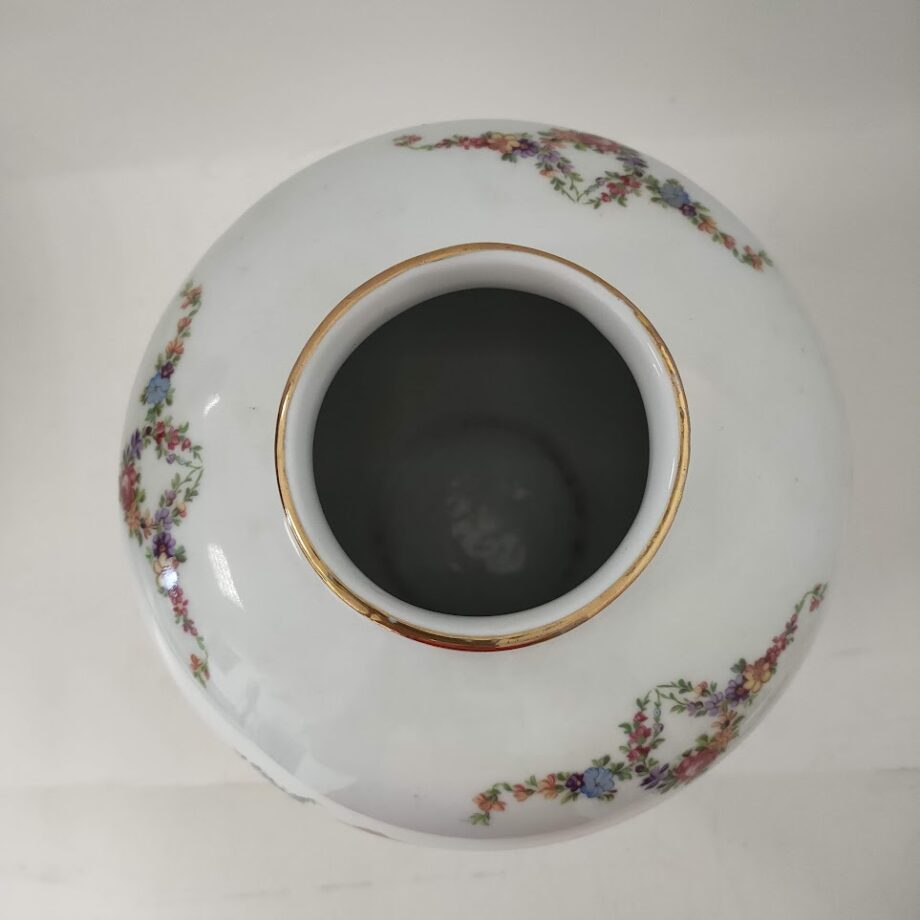 Vaso Contenitore in Porcellana Vintage Anni '50 Bavaria con Dettagli Dorati