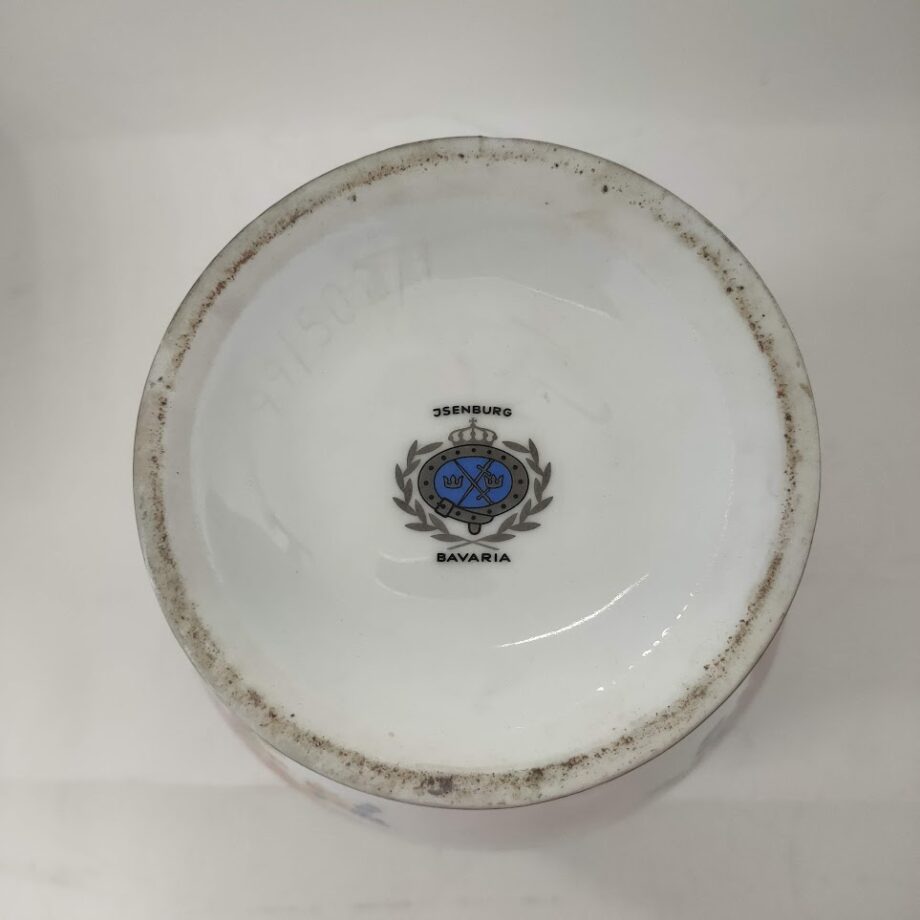 Vaso Contenitore in Porcellana Vintage Anni '50 Bavaria con Dettagli Dorati