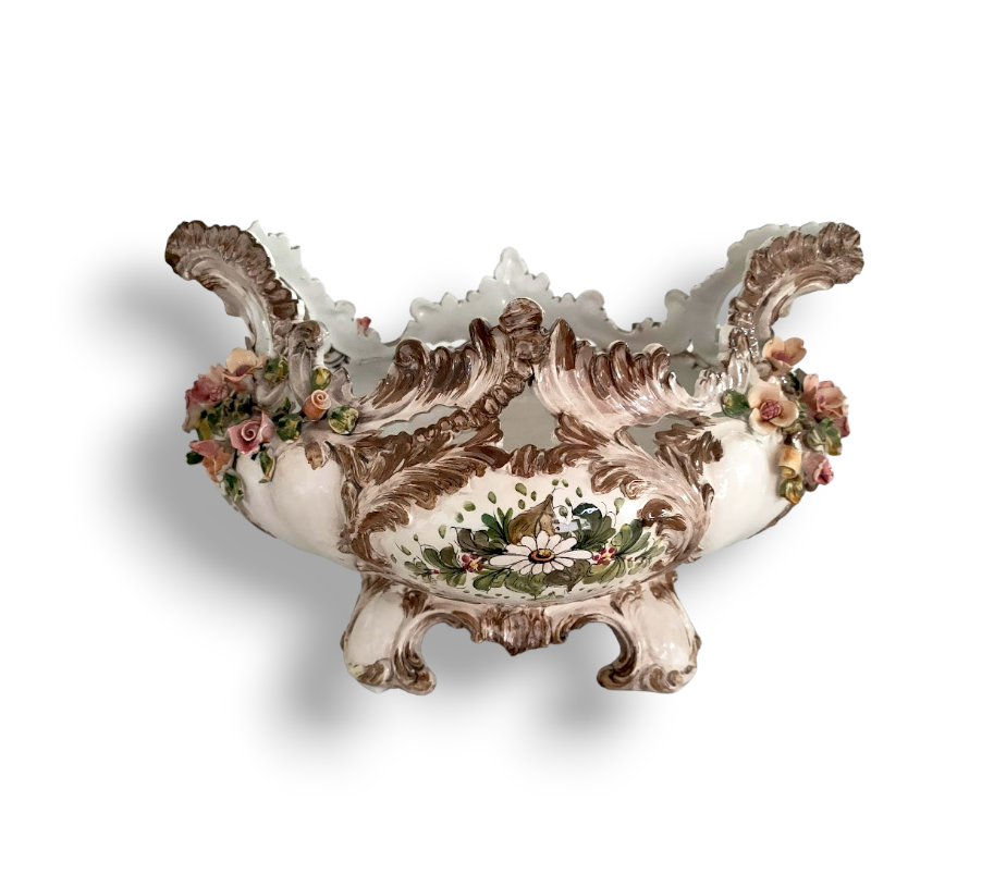 Porta frutta in porcellana di bassano "Simonetto" Vintage Anni '60