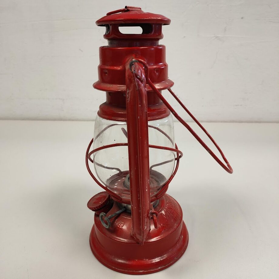 Lanterna a Petrolio Lume in Acciaio H 24cm Rossa