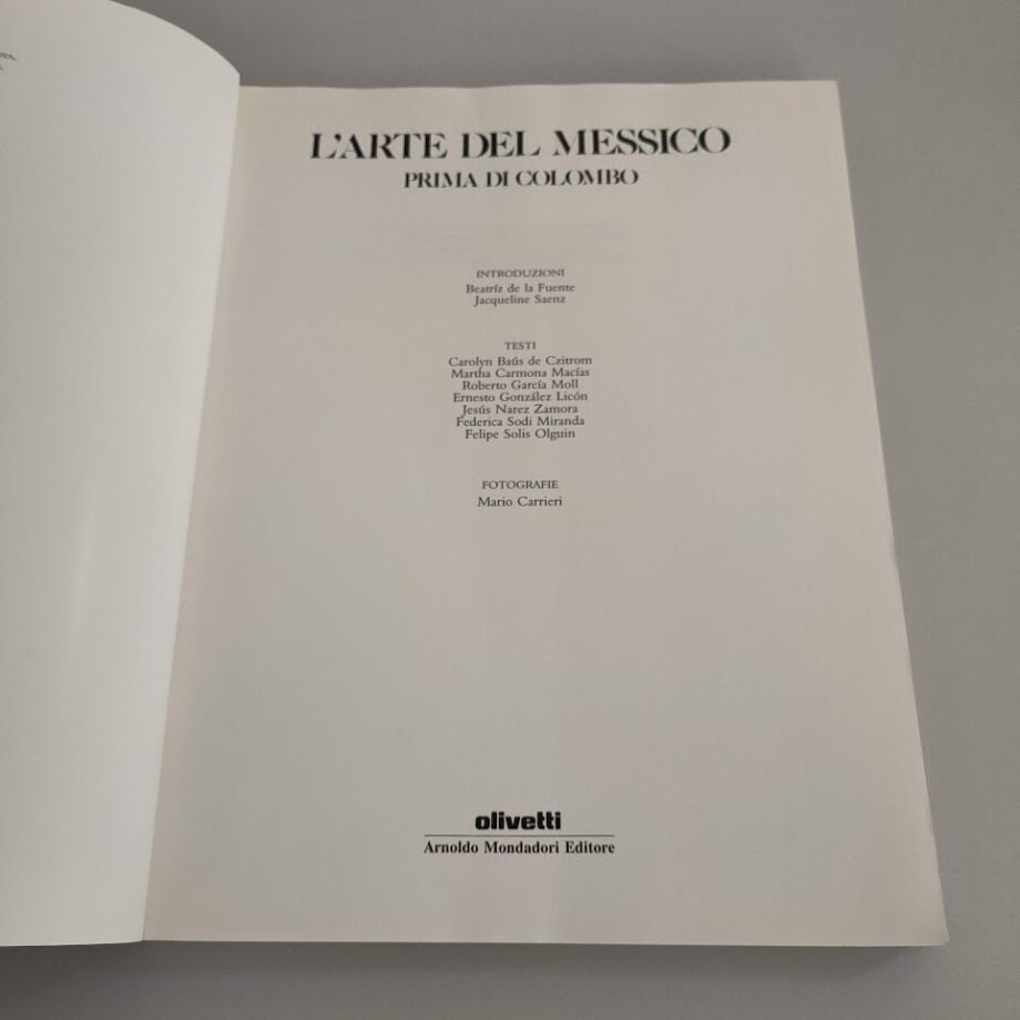 Libro L'Arte del Messico Prima di Colombo 1988