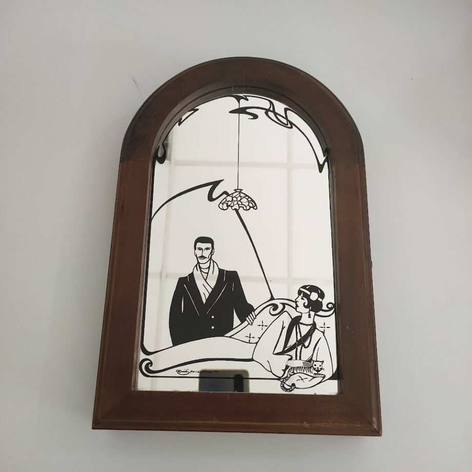 Scatola Portachiavi in Legno con Specchio '70