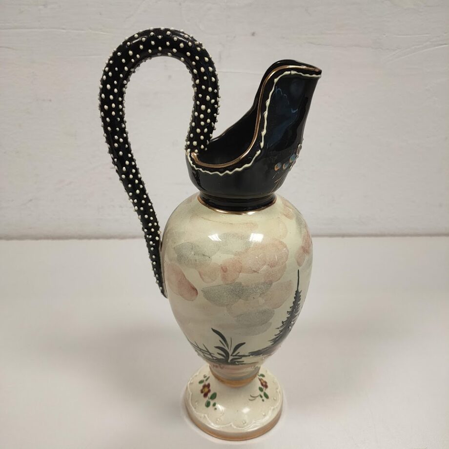 Anfora in Maiolica di "Gualdo Tadina" Eseguita da "Pesci" Vintage Anni '60