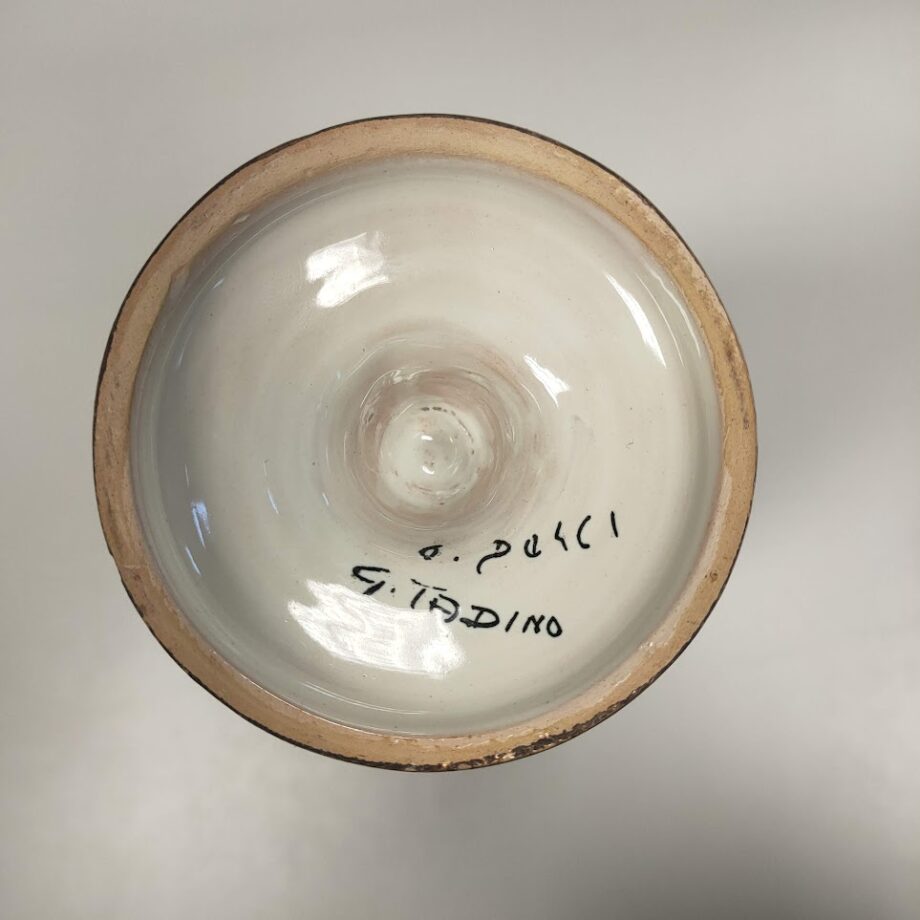 Anfora in Maiolica di "Gualdo Tadina" Eseguita da "Pesci" Vintage Anni '60