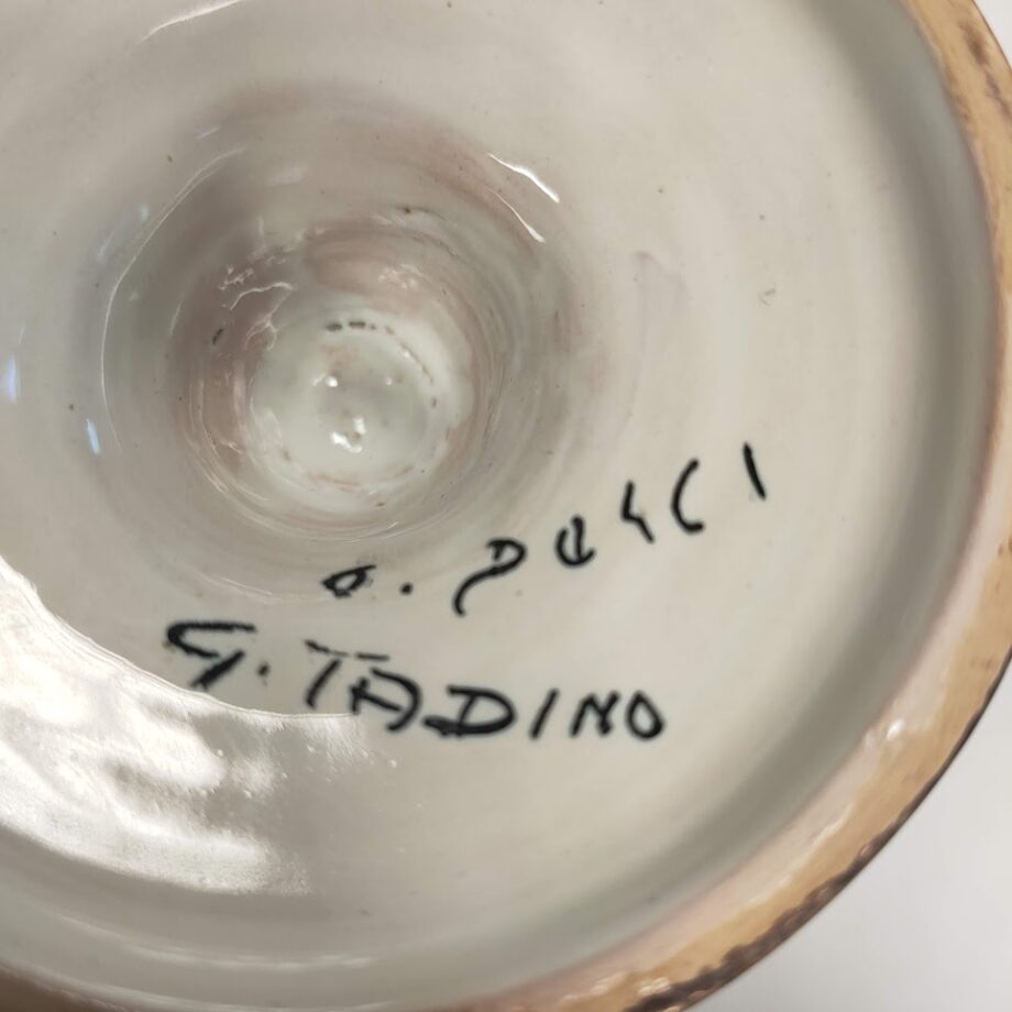 Anfora in Maiolica di "Gualdo Tadina" Eseguita da "Pesci" Vintage Anni '60