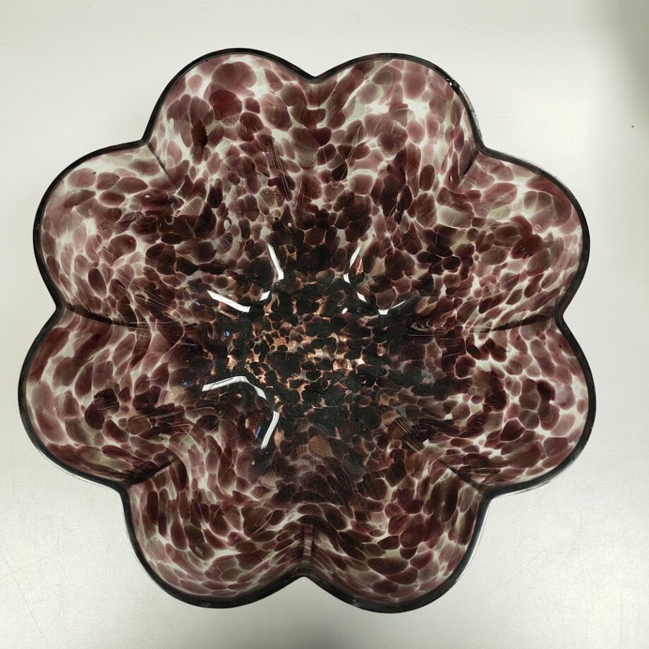 Vaso in Vetro Maculato Marrone e Nero