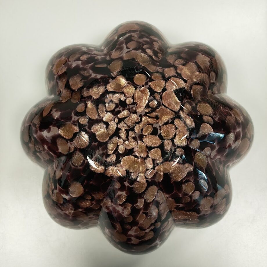 Vaso in Vetro Maculato Marrone e Nero