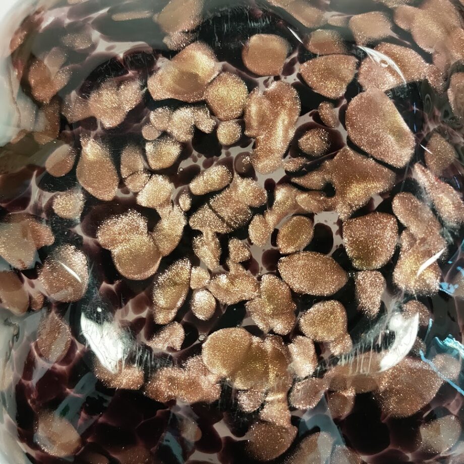 Vaso in Vetro Maculato Marrone e Nero
