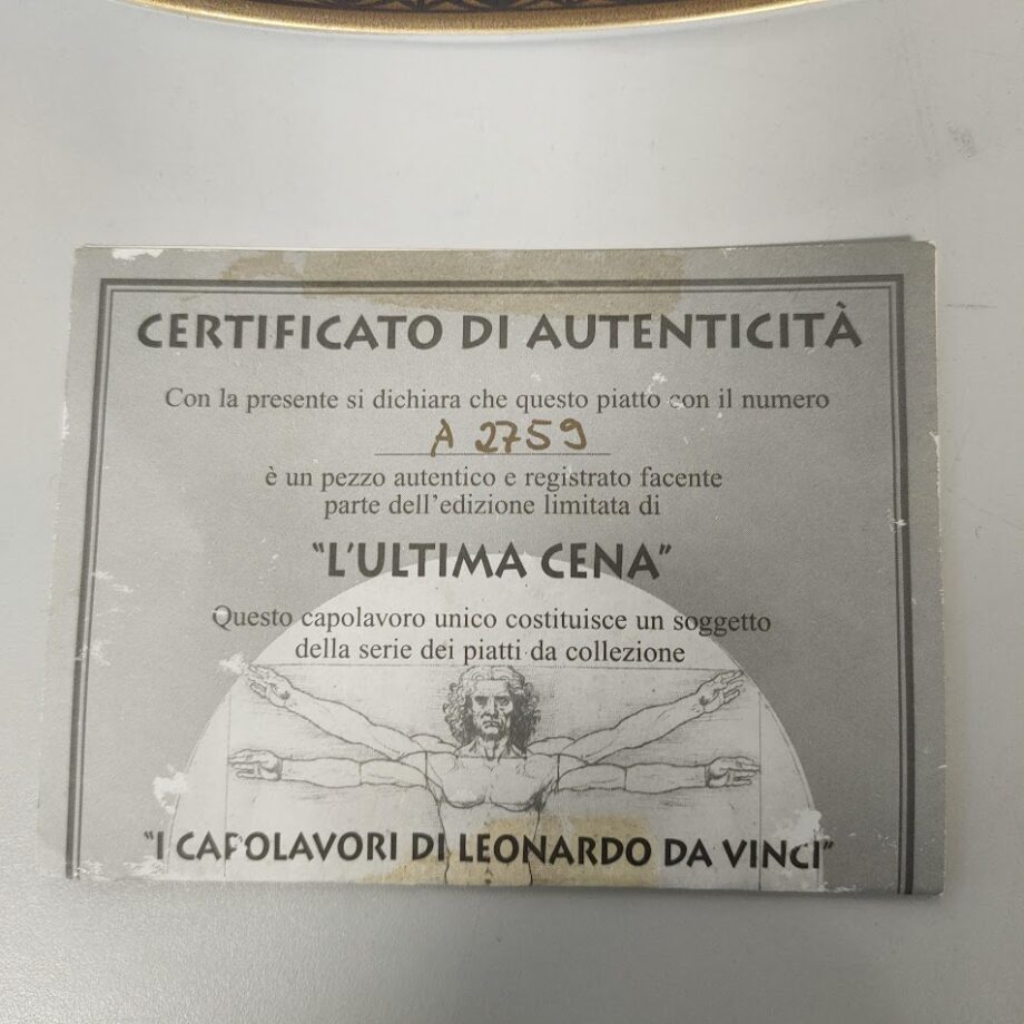 Piatto Decorativo "L'Ultima Cena" Vintage Anni '90