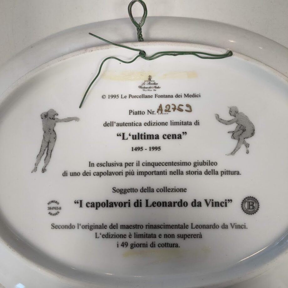 Piatto Decorativo "L'Ultima Cena" Vintage Anni '90