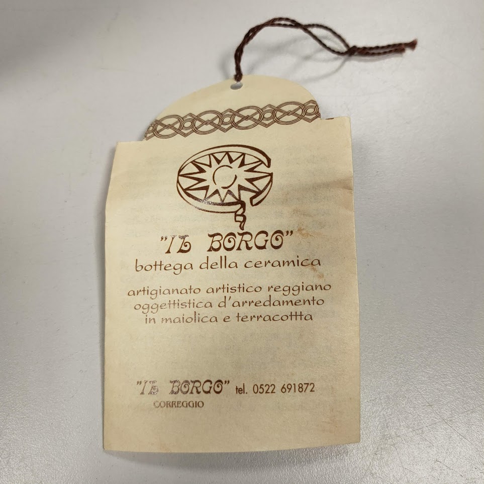 Urna Decorativa in Maiolica Dipinta a Mano "il Borgo ARS Canusina" Vintage Anni '80