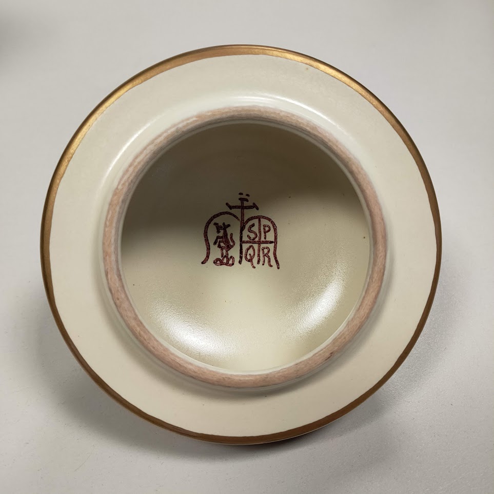 Urna Decorativa in Maiolica Dipinta a Mano "il Borgo ARS Canusina" Vintage Anni '80