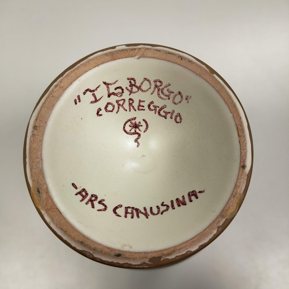 Urna Decorativa in Maiolica Dipinta a Mano "il Borgo ARS Canusina" Vintage Anni '80