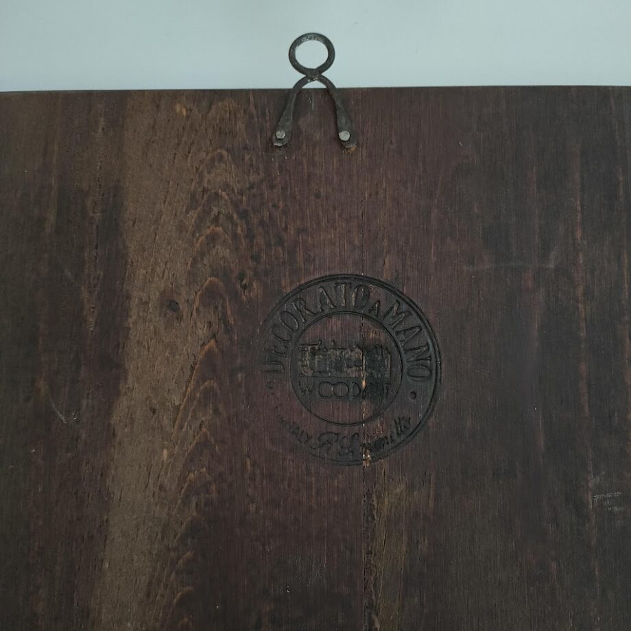 Quadro in Legno Decorato a Mano "Woodart" "Simonetto" Vintage Anni'70