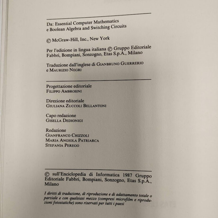 Enciclopedia Informatica Fondamenti e Applicazioni 1987