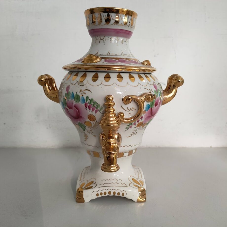 "GZHEL Samovar" in Porcellana Russa Vintage Metà Anni'50