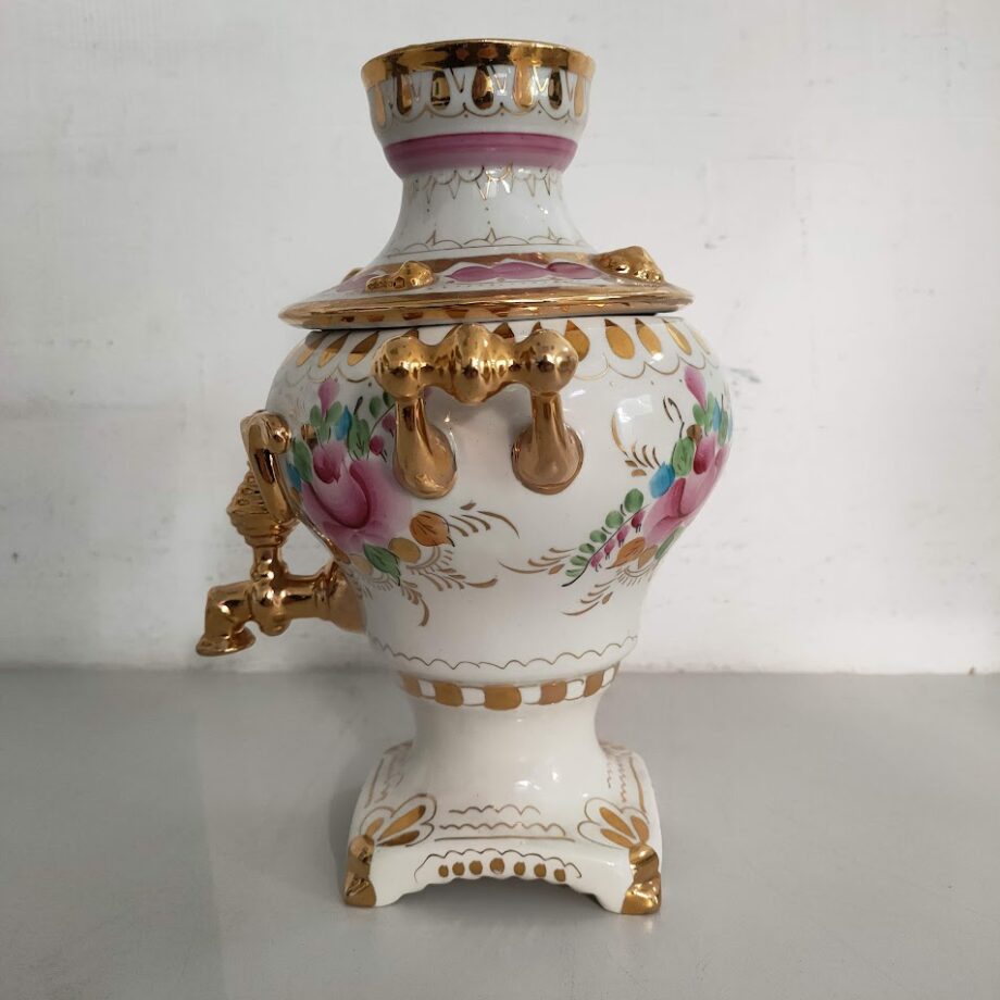 "GZHEL Samovar" in Porcellana Russa Vintage Metà Anni'50