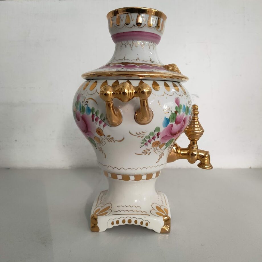 "GZHEL Samovar" in Porcellana Russa Vintage Metà Anni'50