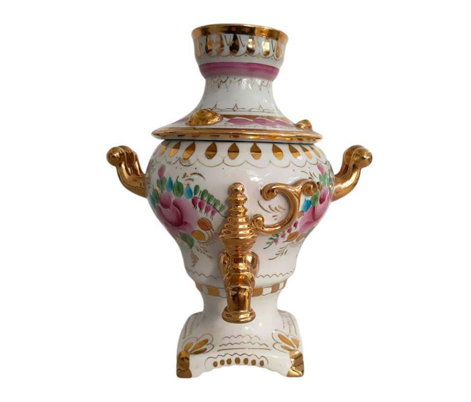 "GZHEL Samovar" in Porcellana Russa Vintage Metà Anni'50