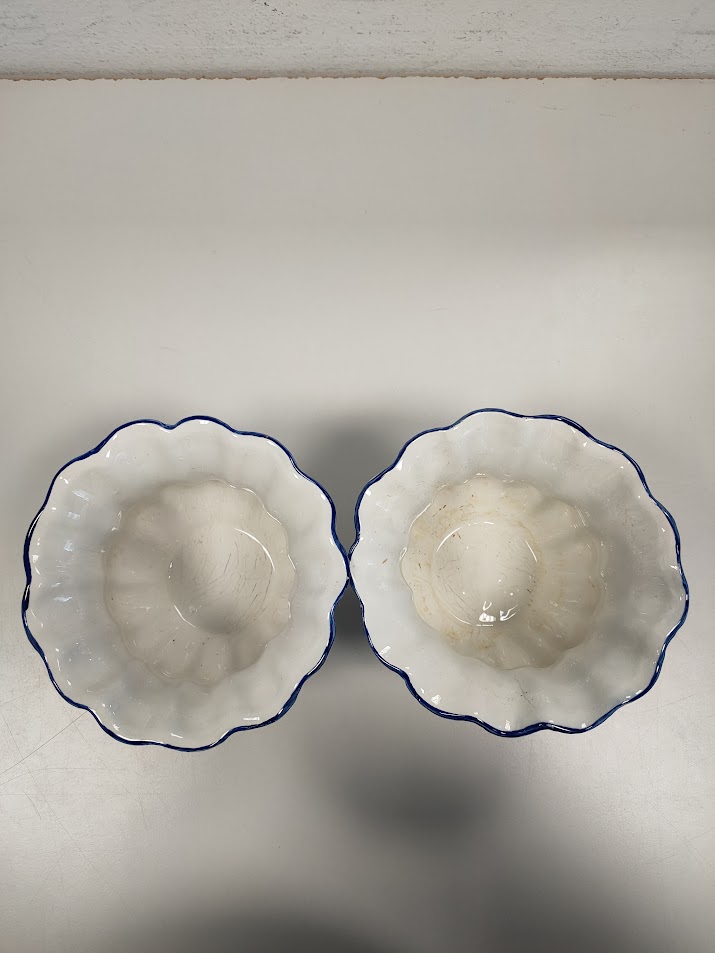 2 Vecchi Porta Vasi in Ceramica di Bassano Decorati a Mano Vintage Anni'50