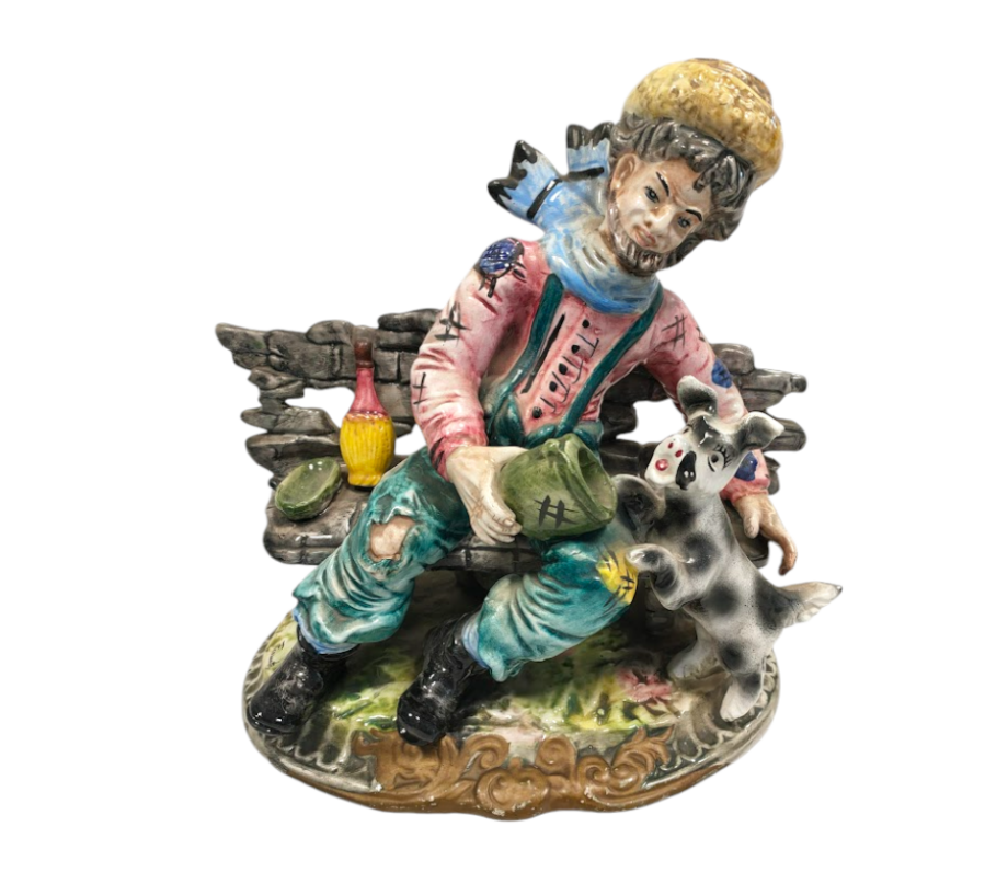 Statua Ornamentale in Porcellana di "Capodimonte" Vintage Anni '70