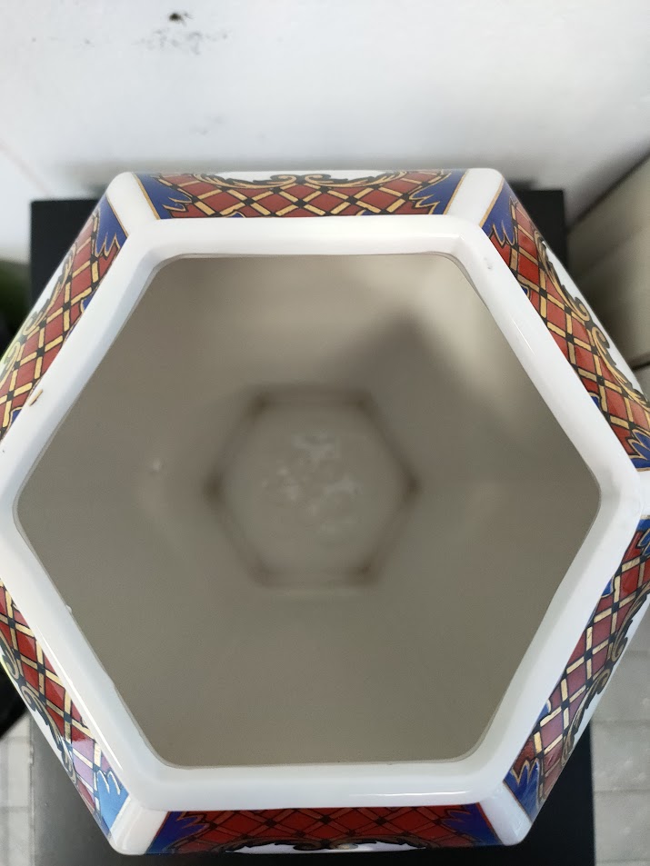 Vaso in Porcellana "B&G" Realizzato e Decorato a Mano Vintage Anni '70