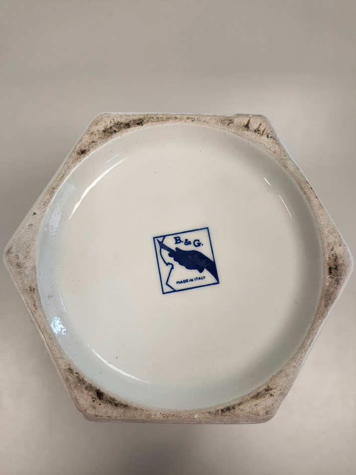 Vaso in Porcellana "B&G" Realizzato e Decorato a Mano Vintage Anni '70
