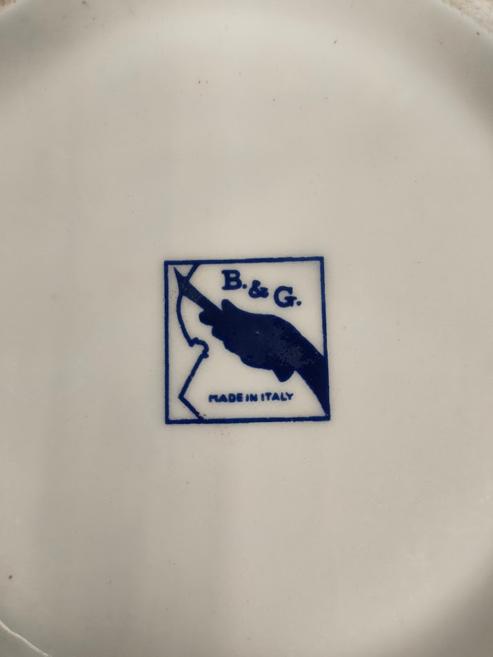 Vaso in Porcellana "B&G" Realizzato e Decorato a Mano Vintage Anni '70