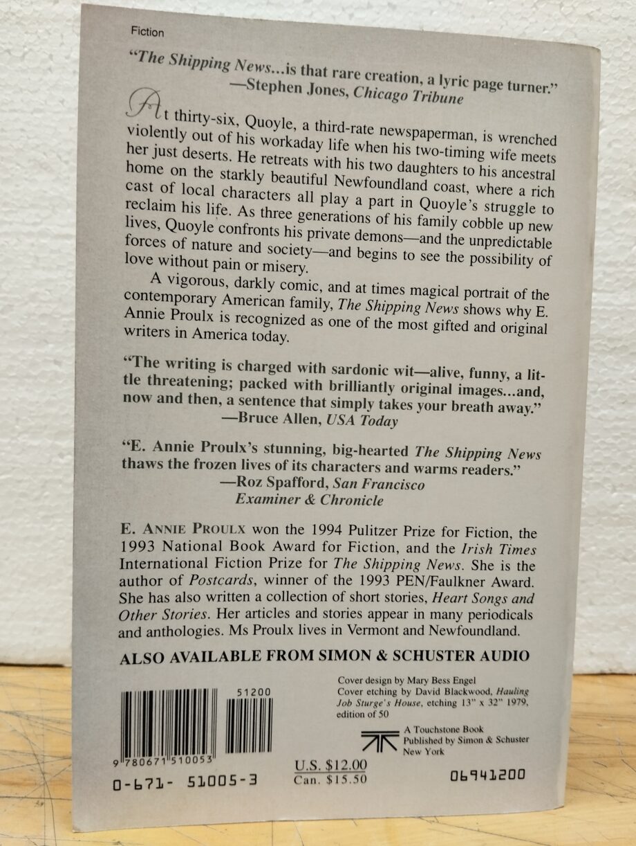 Libro the Shipping News di E. Annie Proulx 1994