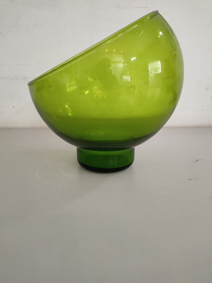Vaso Soffiato di Murano "Space Age" di Colore Verde Vintage Anni '70