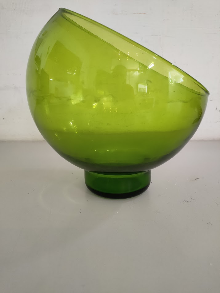Vaso Soffiato di Murano "Space Age" di Colore Verde Vintage Anni '70