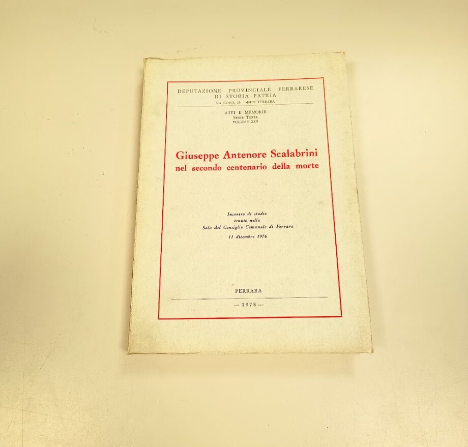 Libro Giuseppe Antenore Scalabrini 1978